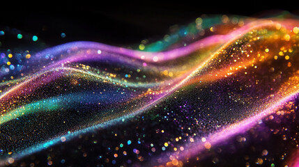 Obraz premium Gradientowe tło z brokatem, wizualizacja danych, tło technologiczne generative ai 