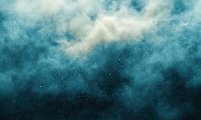 Teal And Beige Clouds With Scattered Stars Abstract Cosmic Background