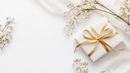 Elegant Seasonal Gift with Soft White Background