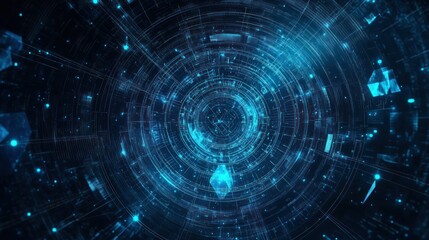 Abstract digital artwork showing a futuristic circular technology design