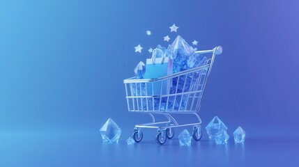 Shopping cart full of gifts