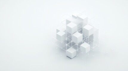 Naklejka premium Abstract composition of white squares