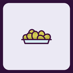 Fototapeta premium Stylized illustration of fruit offering in a minimalistic presentation