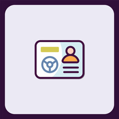 Fototapeta premium Stylized Driver's License Illustration with Steering Wheel Icon Graphic
