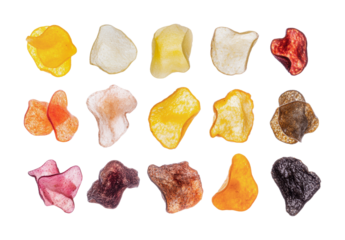 Colorful abstract shapes resembling organic forms for creative design and artistic projects, cut out