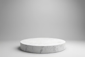 Simple White Marble Circle Display Stand for Product Photography