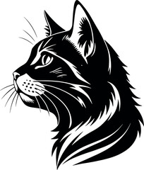 A cat head silhouette vector design © Farzana