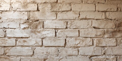 Old white brick wall background with rough texture