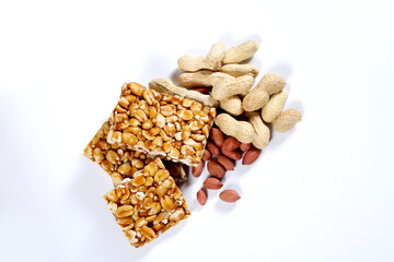Peanut candy and raw peanut  