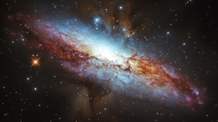 Obraz premium Spectacular Galaxy View with Stars and Cosmic Dust Formation in Deep Space