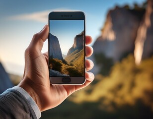 Close-Up of Hand Holding Smartphone Taking a Photo – Modern Technology