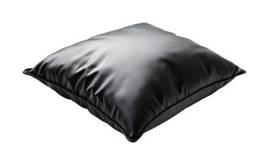 Elegant black cushion ideal for modern decor or minimalist design use in living spaces or bedrooms, cut out