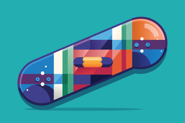 This illustration features a vibrant para snowboard, ideal for winter sports lovers, Para snowboard Customizable Flat Illustration