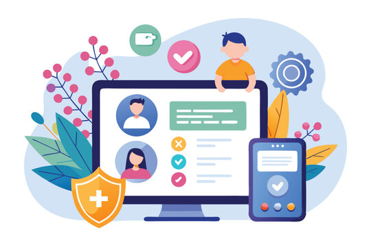 A colorful interface for parental control software displays user profiles, safety features, and options, Parental control software simple