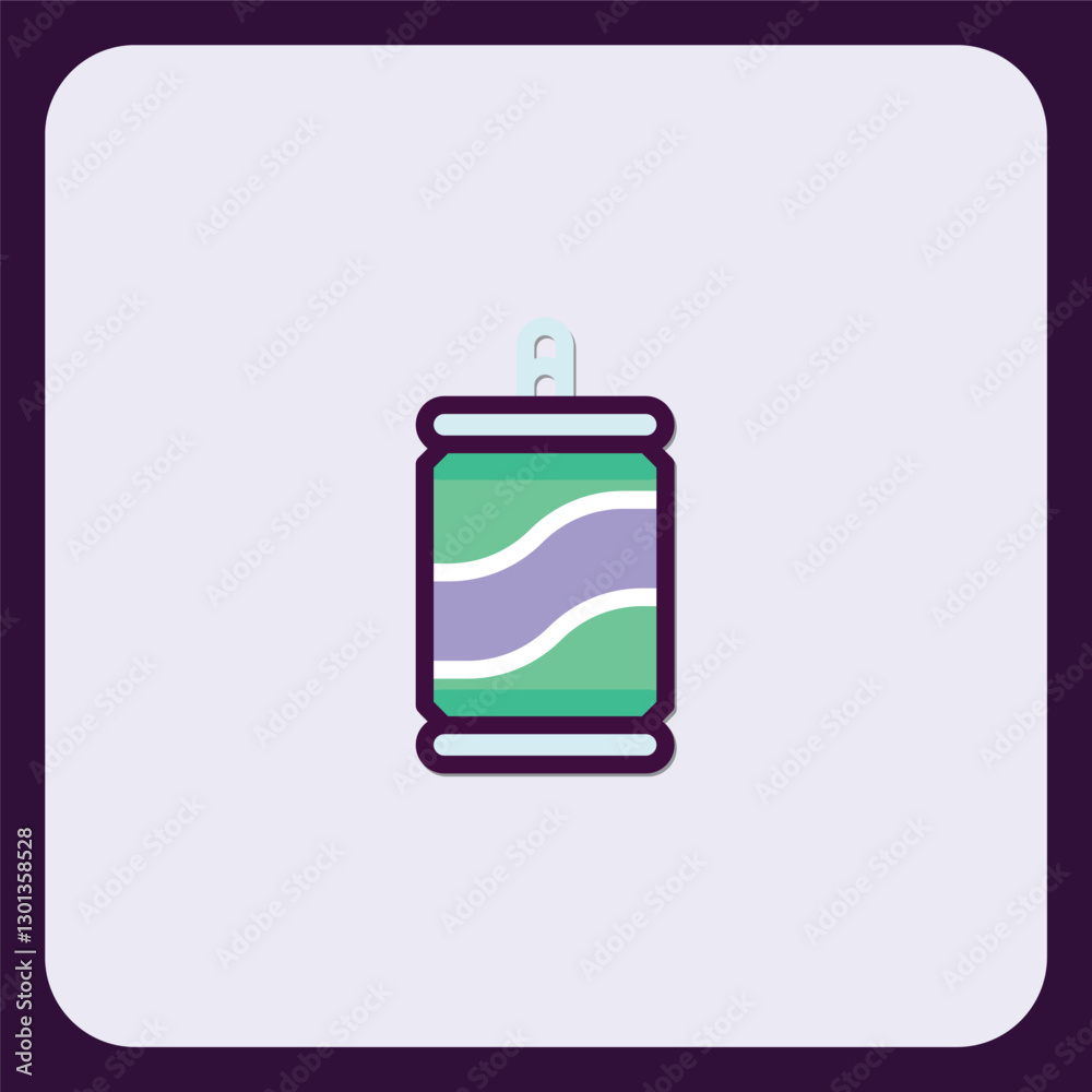 Poster refreshing beverage can icon design element for branding and ui