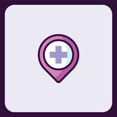 Medical Location Pinpoint: Healthcare GPS Navigation Icon