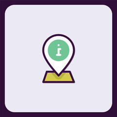 Modern Flat Design Info Location Pin Icon for Navigation and Information