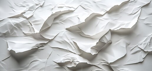 Obraz premium White crumpled paper texture, abstract background, design element