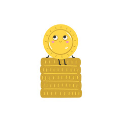 Kawaii coin saving money