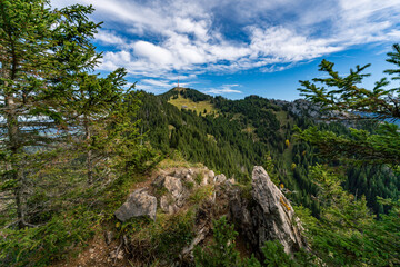 Majestic autumn panorama in the bavarian allgau alps overlooking burgberg and surrounding nature