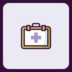 Obraz premium First Aid Kit Icon: Medical Emergency Preparedness Symbol