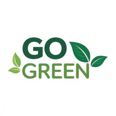 Minimalist GO GREEN: Leaf Logo Design