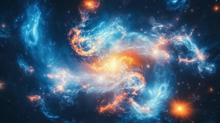 Stunning nebula depicts swirling cosmic dust and brilliant celestial bodies