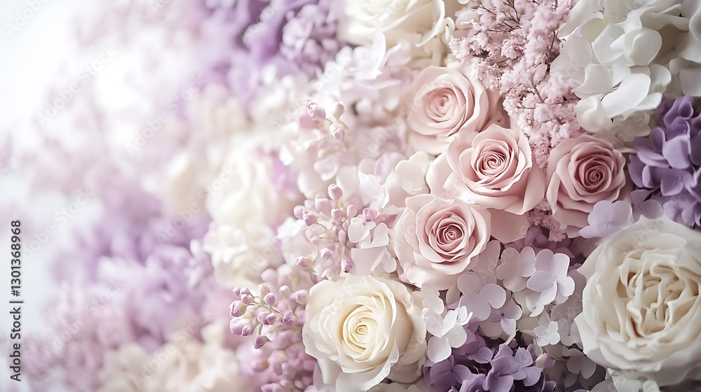 Aufkleber Captivating close-up of colorful roses and flowers creating an aesthetically pleasing floral display for decoration : Generative AI