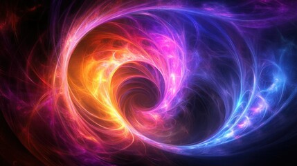 A Colorful Spiraling Energy Vortex in Glowing Cosmic Colors