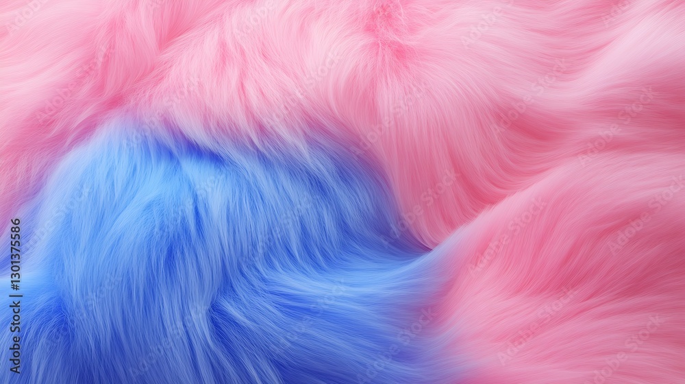 Aufkleber close-up of soft pink and blue faux fur creating a vibrant colorful texture background : generative 