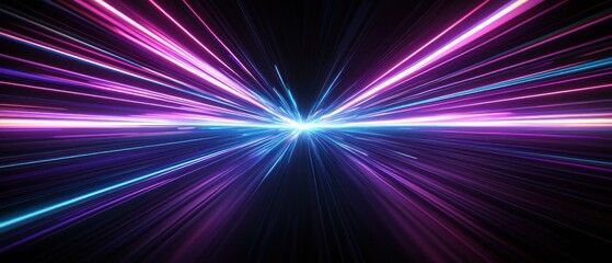 Obraz premium Neon Lightspeed: A vibrant abstract of cosmic speed and energy.