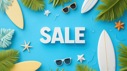 Promotional poster on blue background