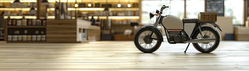 Motorcycle Display in Cafe