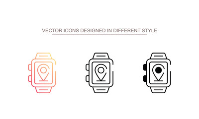 GPS Watch icon design with white background stock illustration