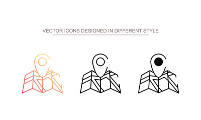 Map icon design with white background stock illustration