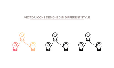 Route icon design with white background stock illustration