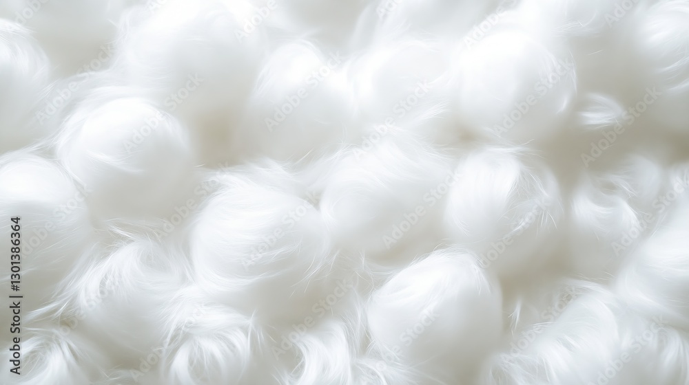 Poster A close-up image of soft white cotton balls creating a fluffy texture and visual appeal : Generative AI