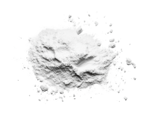 Fine white powder for culinary or baking applications in a kitchen setting demonstrating versatility and usage in various recipes or creations, cut out