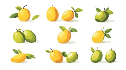 Colorful Fruits Illustration Collection