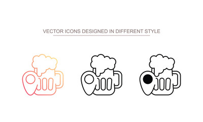 Bar Location icon design with white background stock illustration