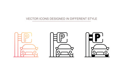 Parking Area icon design with white background stock illustration
