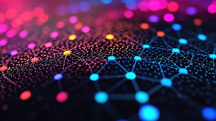 Visualizing big data networks colorful nodes and connections in a digital realm
