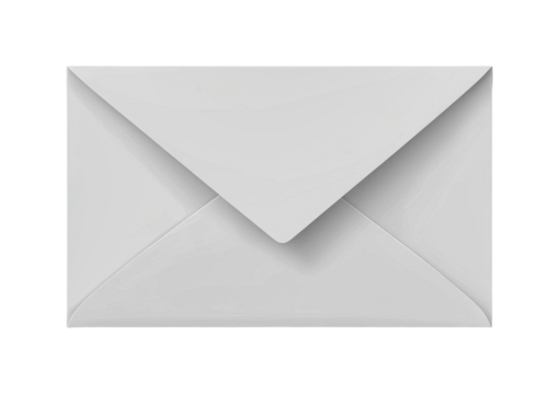 Elegant grey envelope for letter or card delivery, ideal for invitations and special announcements with a minimalist design, cut out
