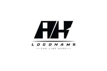 AK racer logo. Racing logo design for racing, driving and car or motorsport.