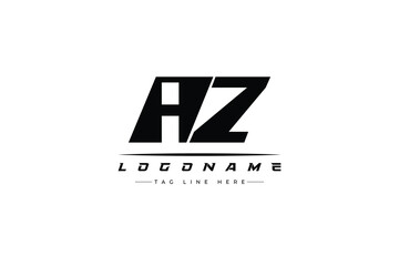 AZ racer logo. Racing logo design for racing, driving and car or motorsport.