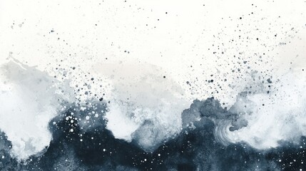 Obraz premium Abstract Watercolor Painting Displaying Waves Of Blue and White