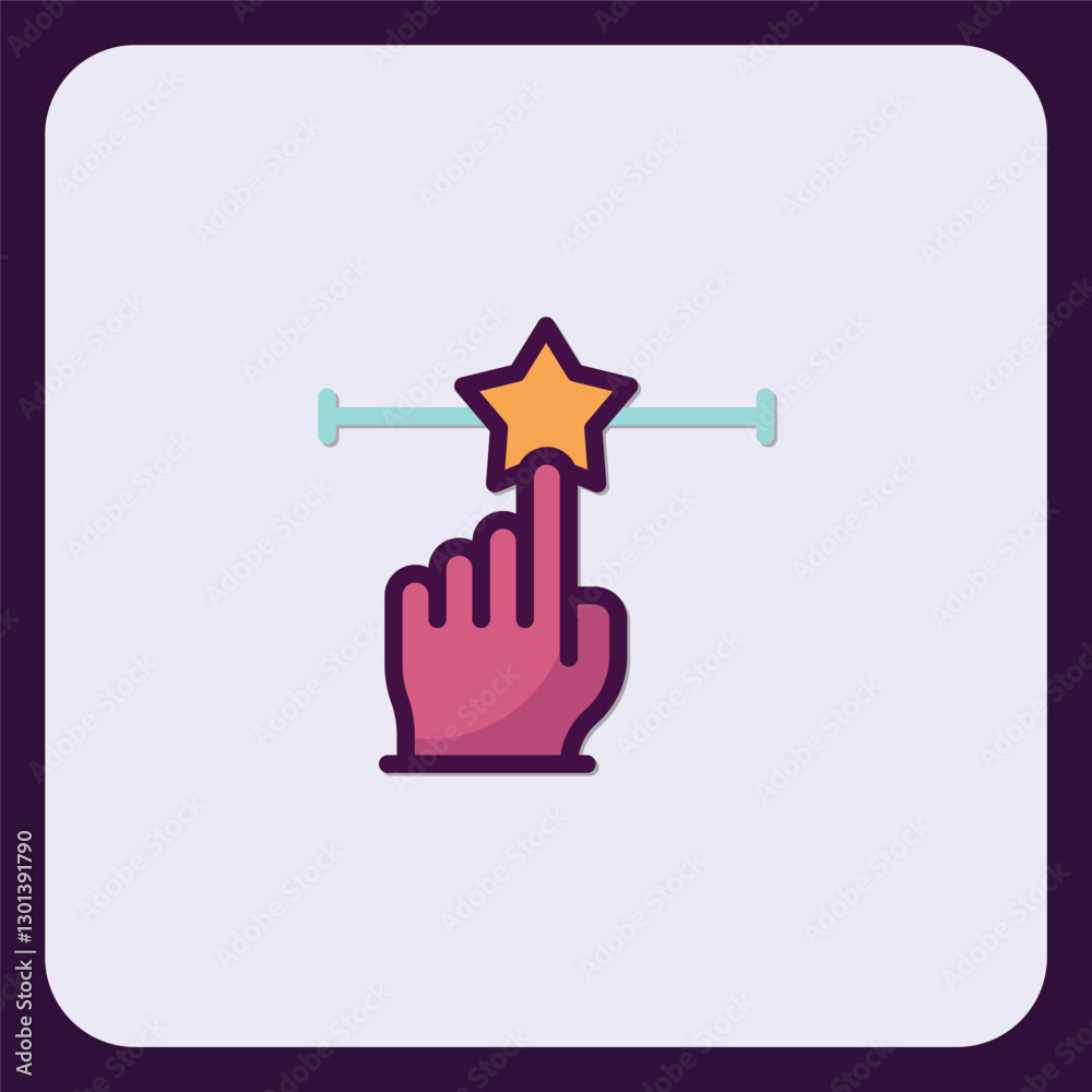 Poster interactive star rating selection interface design element