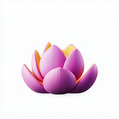 Obraz premium Pink and Yellow 3D Rendered Lotus Flower on White Background