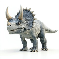 Fototapeta premium Triceratops Creature on Vibrant Background. 3D Illustration of a Wild Dinosaur in Nature