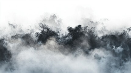 Fototapeta premium Dark Smoke Wisps Rising Against a Bright White Background
